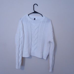 White chunky knitted sweater